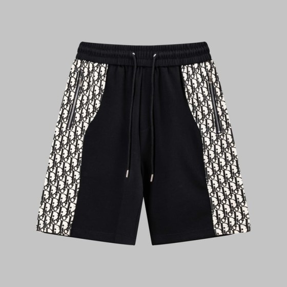 Dior Black Sweat Shorts with Oblique Print Side Panels